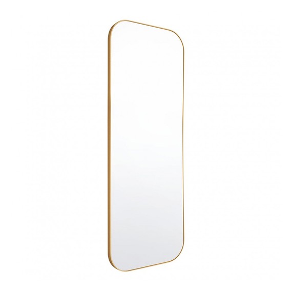 Настенное зеркало в тонкой золотой раме 1500*500